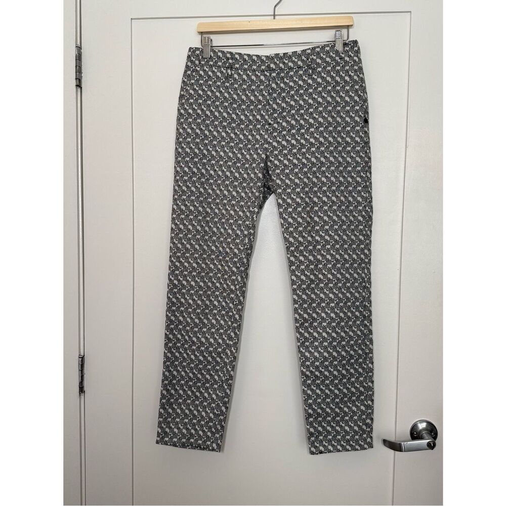 Scotch & Soda Raffia Town Pants Womens Sz M Black White Ankle Office Career